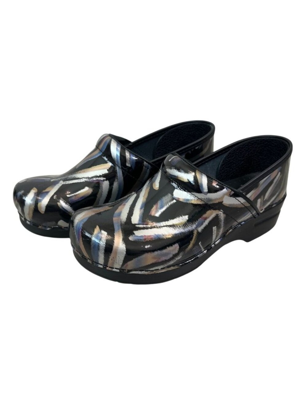 Dansko Professional Metallic Brush Clogs Size 40 US 9.5-10